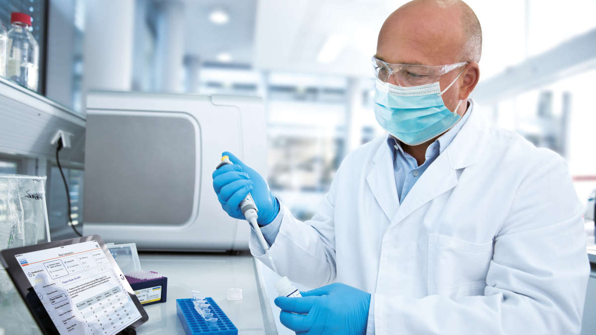 Male scientist working in a laboratory